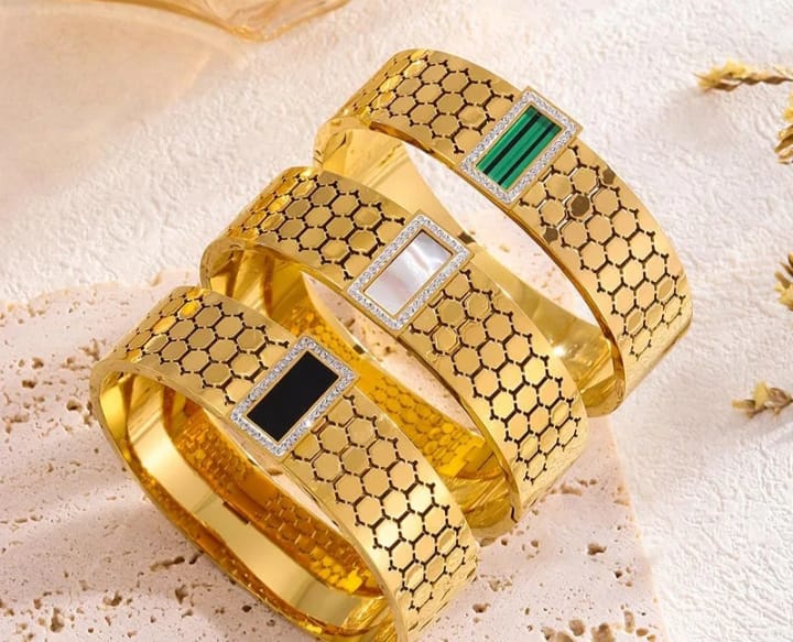 Bracelets , Handcuff, Stainless steel, Makeup Stash Pakistan