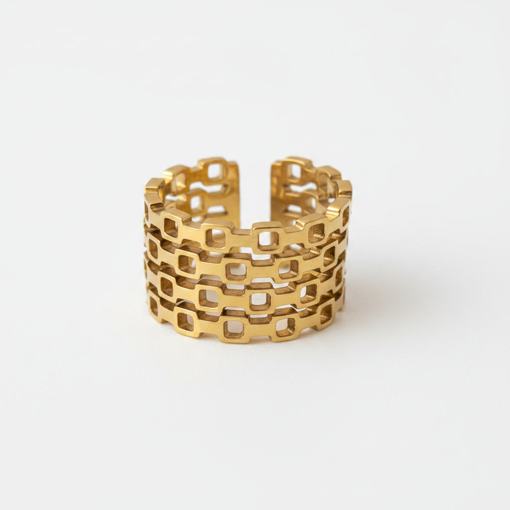 panthera ring, adjustable ring, golden ring, gold statement ring, panther ring, unisex ring, luxury ring, fashion jewelry, stainless steel jewelry, adjustable gold ring - Makeupstashpk