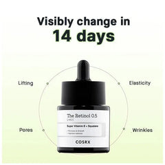 COSRX - The Retinol 0.5 Super Vitamin E + Squalane Oil 20ml -Makeup Stash Pakistan