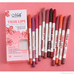 True Lips Lip Pencils Set - 12 Lip Liner Pencils - Makeup Stash Pakistan