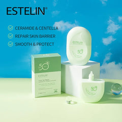 Estelin, Estelin Sunscreen, Estelin Clear Gel Sunscreen, Estelin Gel Sunscreen, Clear Gel Sunscreen, Gel Sunscreen, Ceramide Sunscreen, Centella Sunscreen, Ceramide & Centella, Repair Sunscreen, Barrier Support, Face Sunscreen - Makeupstashpk