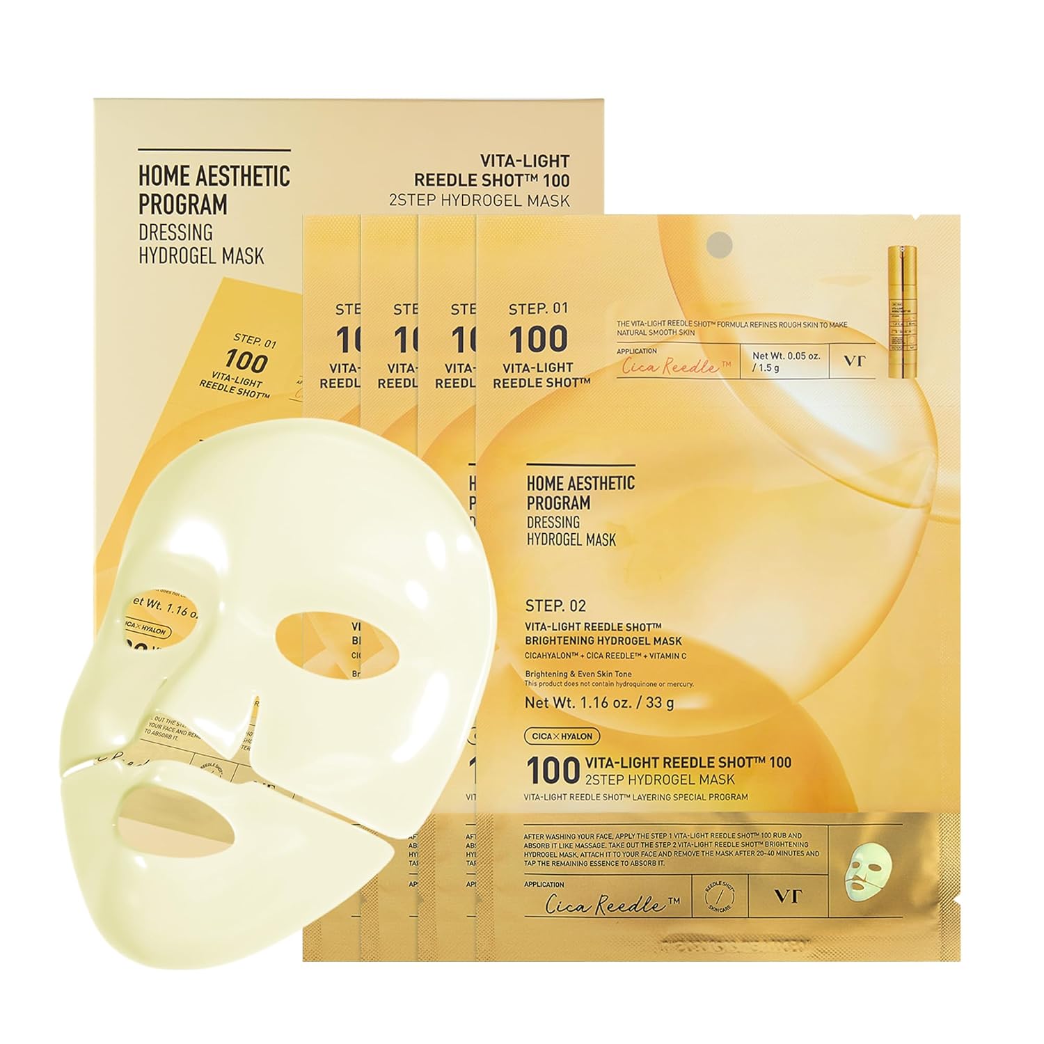 VT Hydrogel Mask, VT Reedle Shot Mask, Brightening Hydrogel Mask, Korean Glow Mask, 2 Step Mask Korea, Vita Light Mask, VT Cosmetics Mask, Glass Skin Mask Korea, Hydrating Sheet Mask, Skin Brightening Mask, Korean Skincare,Makeupstashpk
