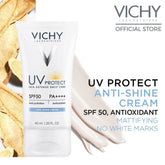 Vichy UV Protect SPF 50 Anti-Shine Sun Cream SPF 50 40 ML - Makeup Stash Pakistan