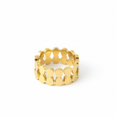 Gold-Plated Stainless Steel Adjustable Geometric Ring | Tarnish-Free Open Band Ring for Women