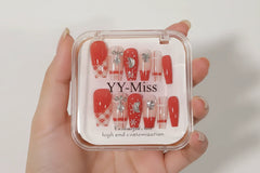 Press-On Nails , Artificial Nails, Double-Sided, Nail Glue Stic, Reusable False Nails, Salon Style Sake Nails , Trendy Fake Nails , Makeupsashpk