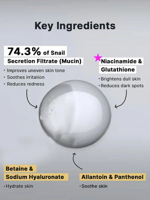 Brightening , Repairingc, Snail Mucin Serum , All Skin Type , Makeupstashpk