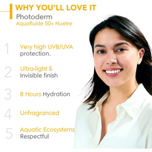 Bioderma, Bioderma Photoderm, Photoderm Aquafluide, Bioderma SPF 50+, Invisible Sunscreen, Oil Free Sunscreen, Face Sunscreen, SPF 50 Plus, UVA UVB Protection, Daily Sunscreen, Sensitive Skin Sunscreen - Makeupstashpk