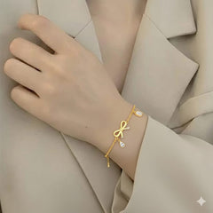 Jewelry,Stainless,Steel,Bow,Bracelet,Elegant,Makeup Stash Pakistan