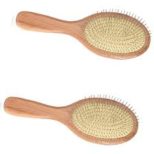 Daiso – Wooden Steel Needle Hair Brush - Makeup Stash Pakistan