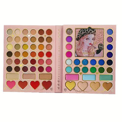 kawaii catcornio palette, 70 color makeup palette, eye and face palette, book makeup kit, travel makeup set, cute makeup palette, professional makeup palette, pigment eyeshadow palette, all in one makeup kit - Makeup Stash Pakistan