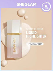 Glow Bloom highlighter ,liquid , champagne shimmer , radiant face , cream liquid illuminator , long lasting , Makeupstashpk