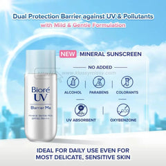 Biore - UV Barrier Me Mineral Gentle Milk SPF 50 PA+++ 50ml - Makeup Stash Pakistan