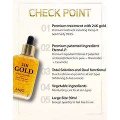 Anjo - 24K Gold Prime Ampoule 90ml - Makeup Stash Pakisatan