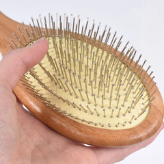 Steel Needle Brush, Detangling Hair Brush, Scalp Massage Brush, Wooden Hair Brush, Hair Care Tools, Anti Frizz Brush, Hair Styling Brush, Wet Dry Hair Brush, Hair Grooming Tools, Smooth Hair Brush - Makeup Stash Pakistan