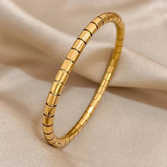 Cartier Bracelet – Gold Plated Stainless Steel | Classic Screw Design Bangle