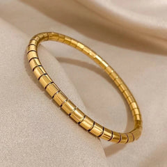 Cartier Bracelet – Gold Plated Stainless Steel | Classic Screw Design Bangle
