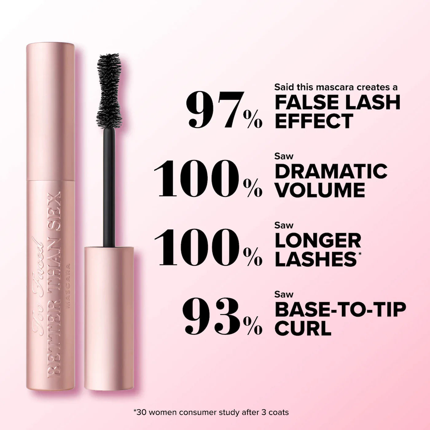 Too Faced,Mascara,Black Mascara,Volumizing Mascara,Long-lasting,Clump-free mascara,Makeupstashpk