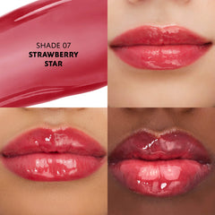 YSL loveshine gloss 07, strawberry star lip gloss, ysl lip oil gloss, plumping lip gloss luxury, hydrating lip oil ysl, high shine lip gloss, non sticky lip gloss,Makeupstashpk