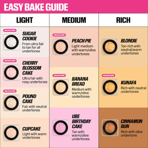 Huda Beauty Ube Birthday Cake, Huda Beauty Easy Bake powder, lavender setting powder, brightening loose powder, loose baking powder, blurring setting powder, under eye brightening powder, matte setting powder, pore blurring powder, oil - Makeupstashpk