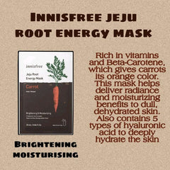 Innisfree - Jeju Root Energy Mask Carrot 25ml - Makeup Stash Pakistan