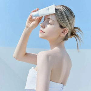Korean sunscreen, SPF50 sunscreen, Centella sunscreen, hydrating sunscreen, Korean sunblock, lightweight sunscreen, sunscreen for sensitive skin, hyaluronic acid sunscreen, no white cast sunscreen, Korean skincare, daily sunscreen, soothing sunscreen, Centella Asiatica sunscreen, - Makeup Stash Pakistan
