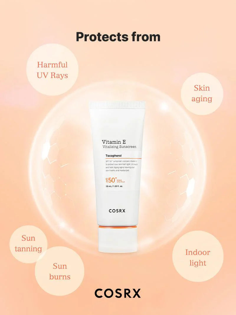 Cosrx - Vitamin E Vitalizing Sunscreen SPF50+ 50ml -Makeup Stash Pakistan Cosrx - Vitamin E Vitalizing Sunscreen SPF50+ 50ml -Makeup Stash Pakistan