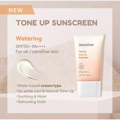 Innisfree - Toneup Watering Sunscreen Ex 60ml - Makeup Stash Pakistan