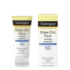 Neutrogena Sheer Zinc Mineral Sunscreen SPF 50 For Face- 59 ML - Makeup MSash PakiMSan - Neutrogena