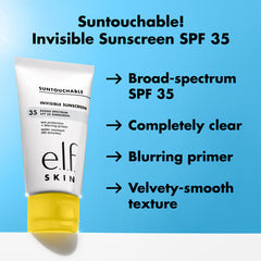 e.l.f Skin  Suntouchable Invisible Sunscreen, SPF 35 mini size 10 ml Makeup Stash Pakistan