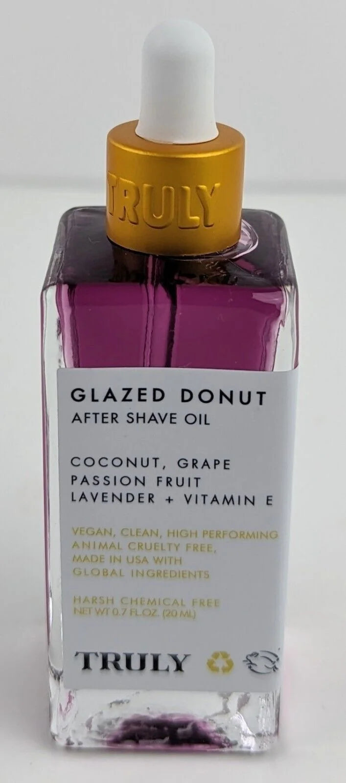 Truly Glazed Donut After Shave Oil - Coconut, Grape, Lavender, Vit E - 3.1 Oz 20ml Makeup Stash Pakistan