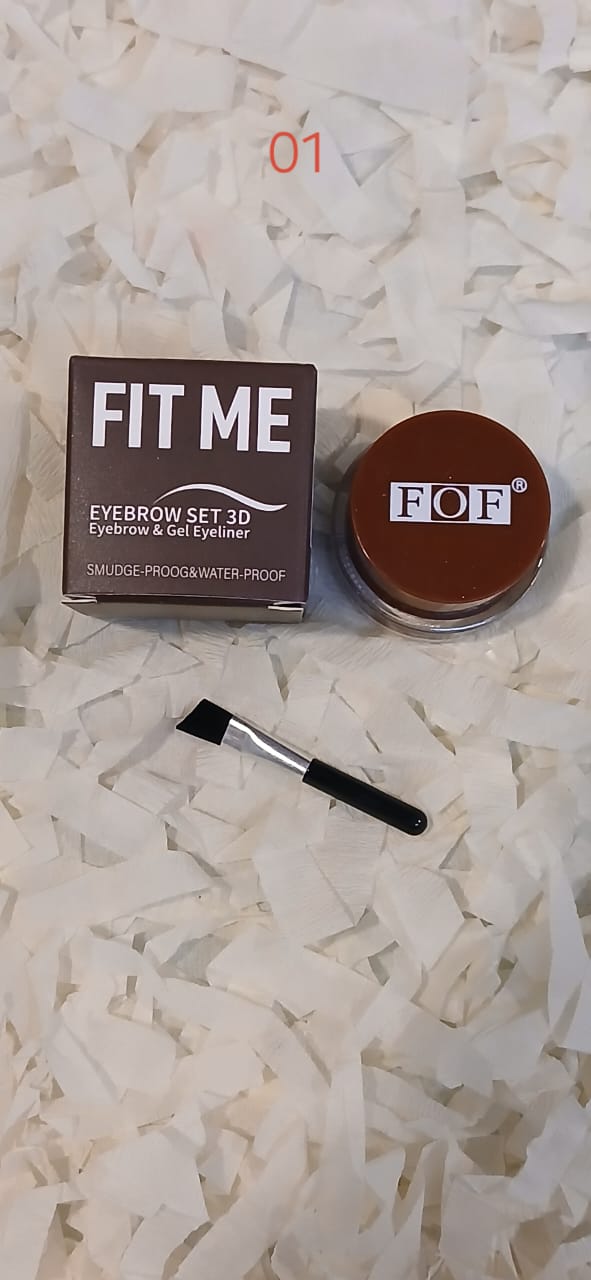 Fit Me Eyebrow Set 3D Eyebrow & Gel Eyeliner Dark Brown- Makeup Stash Pakistan
