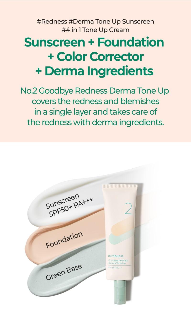 Numbuzin - No.2 Goodbye Redness Derma Tone Up 50ml - Makeup Stash  Pakistan