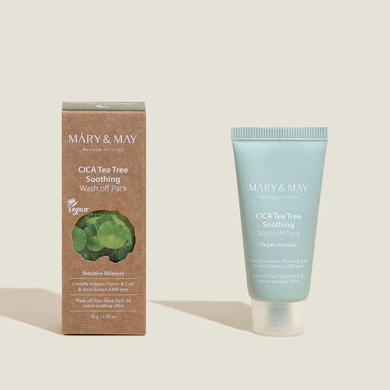 Mary & May - Cica Tea Tree Soothing Wash Off  Mask 30g - Makeup Stash Pakistan
