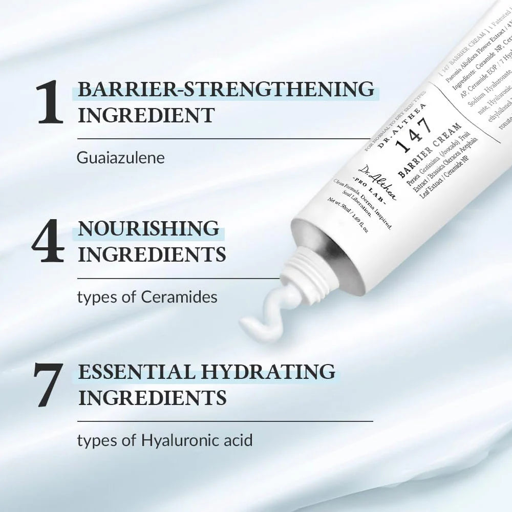 Dr Althea cream, 147 barrier cream, skin barrier repair cream, Korean moisturizer, hydrating face cream, sensitive skin moisturizer, barrier strengthening cream, dry skin cream,Makeupstashpk