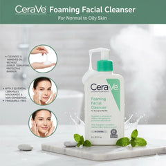 CeraVe Face Wash , Oil Control Cleanser , Ceramide Cleanser, Niacinamide Face Wash , Fragrance Free Cleanse r, Dermatologist Recommended Skincare, Daily Facial Cleanser, CeraVe Skincare , Makeupstashpk
