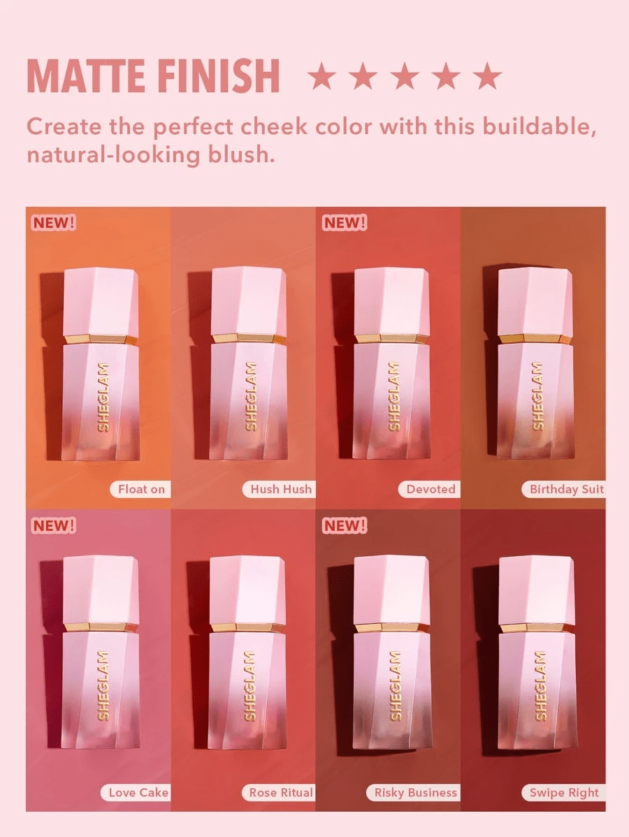 Sheglam,Liquid Blush,Matte Blush,Hydrating,Long-lasting,Makeupstashpk