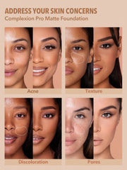Matte Foundation ,  Full Coverage  , Lightweight  , combination skin. , flawless finish , Makeupstashpk