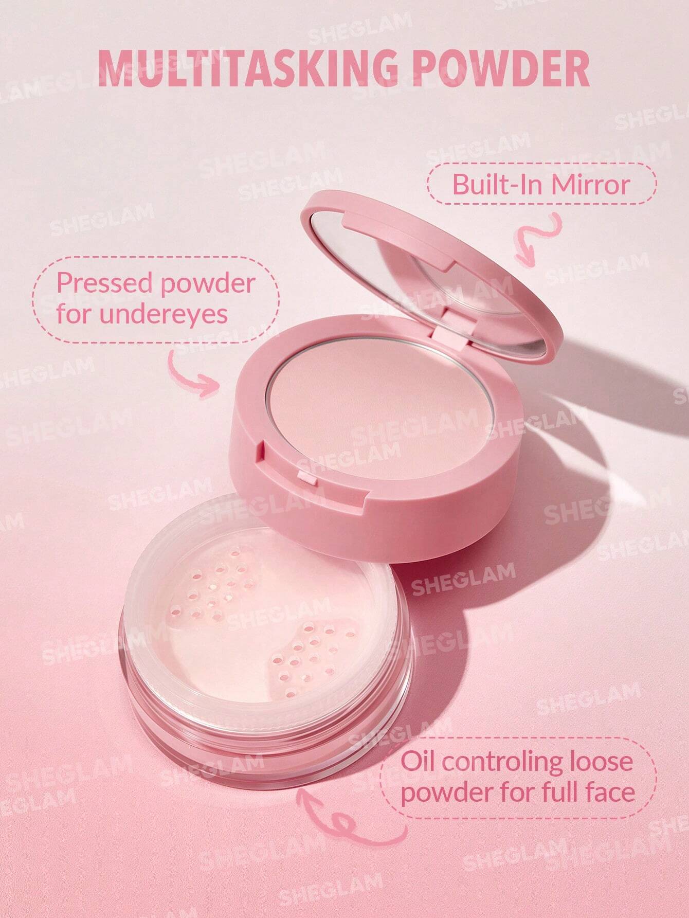 SHEGLAM, SHEGLAM Makeup, SHEGLAM Setting Powder, Insta-Ready Powder, Bubblegum Setting Powder, Bubblegum Duo, Face Setting Powder, Under Eye Setting Powder, Setting Powder Duo, Brightening Powder, Pink Setting Powder, Blurring Powder, Finishing Powder - Makeupstashpk