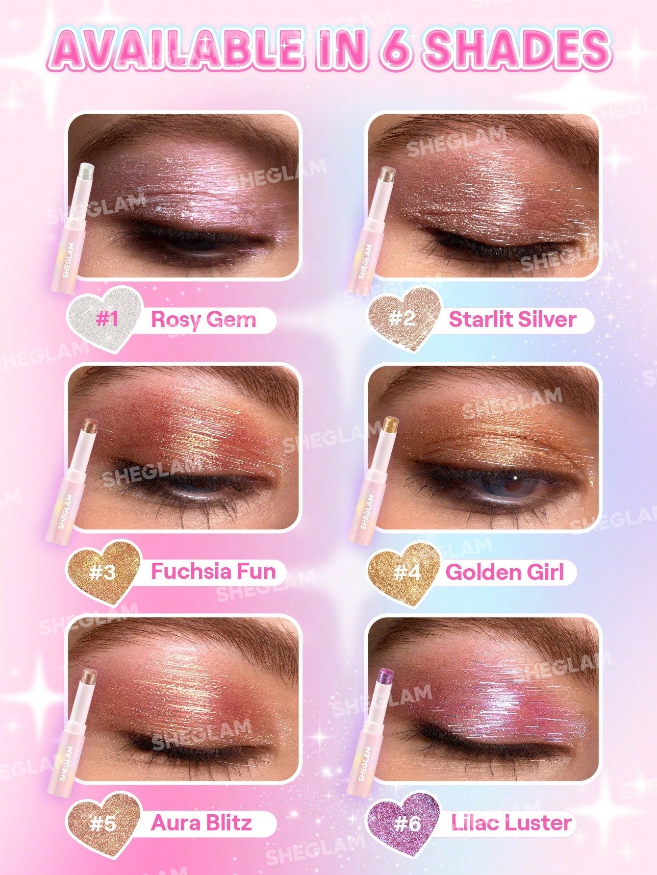 Shimmer Eyeshadow , Buildable Shimmer Stick , Long Lasting Glow , Jelly Texture , Highlighter Stick, Blush Stick , Makeupstashpk