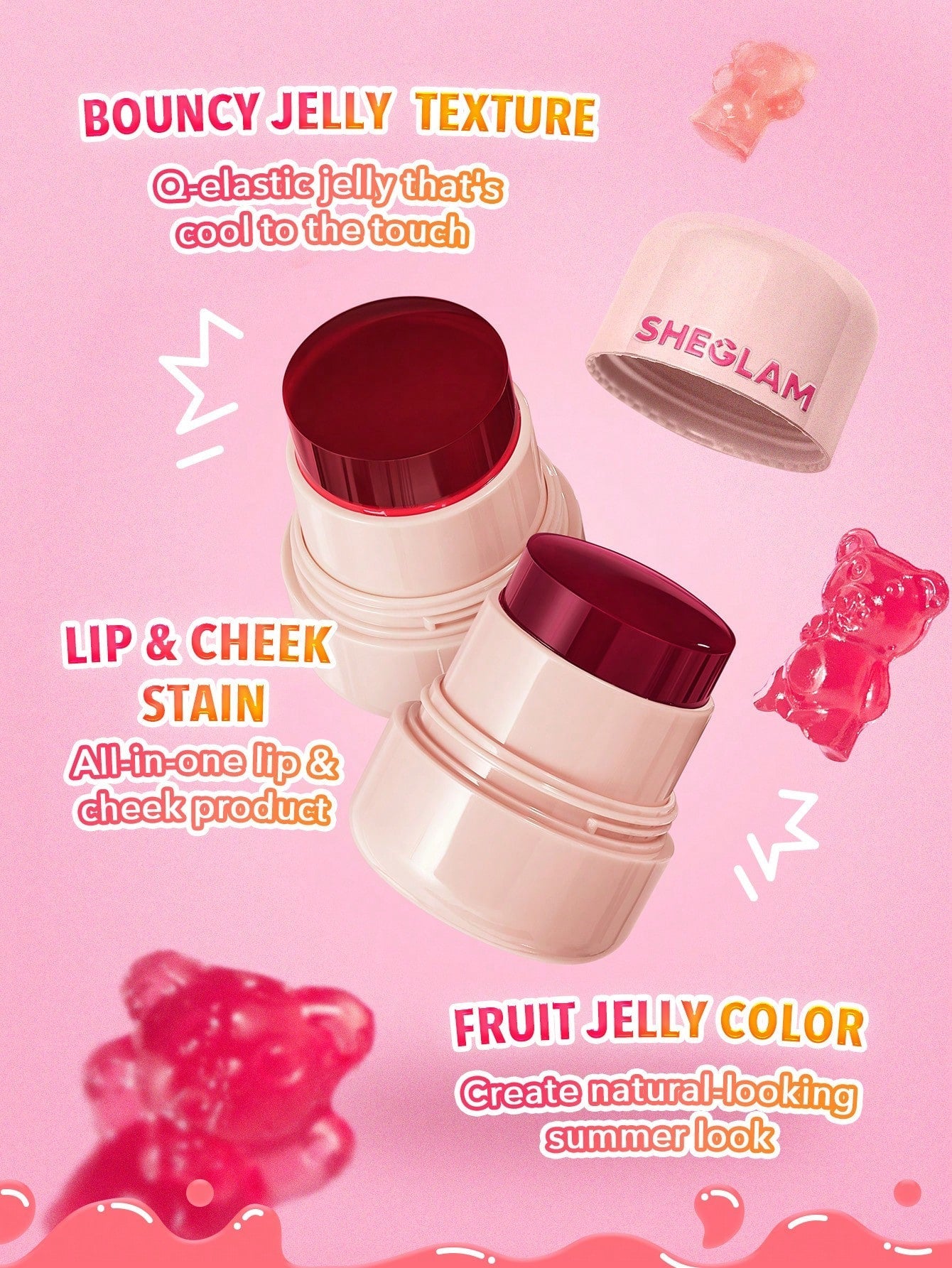 Sheglam,Jelly Tint,Lip Tint,Cheek Tint,Hydrating,Long-lastinng,Lightweight,Makeupstashpk