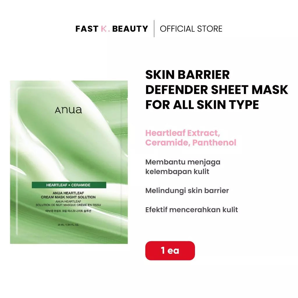 Cream Mask Sheet ,Night Solution,  Overnight , Soothing Mask, Hydrating Korean Sheet Mask - Makeup Stash Pakistan