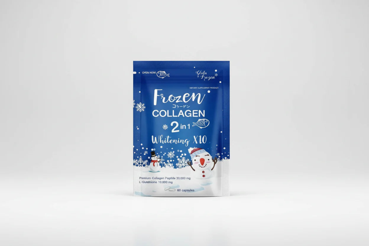 Frozen Collagen 2 in 1 Whitening X10 Capsules – Advanced Skin Brightening & Anti-Aging Formula