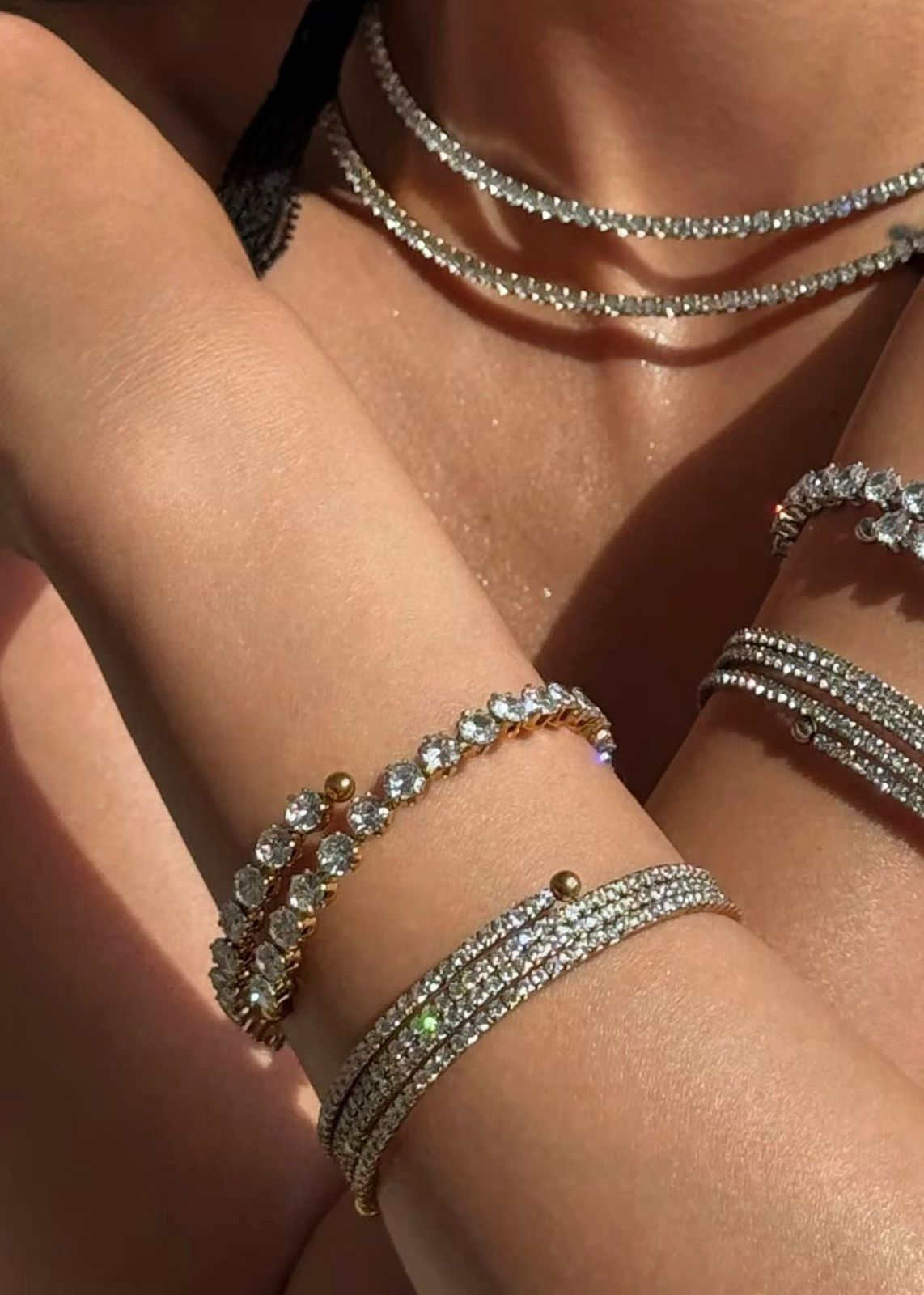 Gold plated bracelet, adjustable bracelet, cubic zirconia bracelet, women's gold bracelet, stainless steel bracelet, crystal bracelet, fashion jewelry, elegant bracelet women, zirconia jewelry, tarnish resistant bracelet, gold jewelry for women, gift for her, dainty bracelet - Makeupstashpk