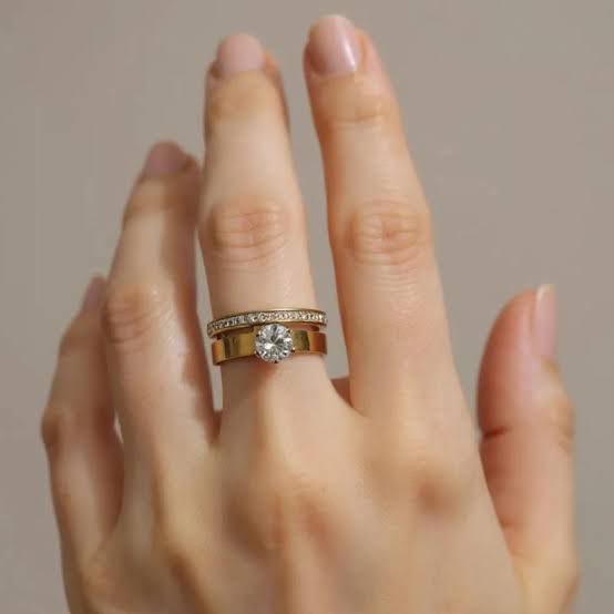 Gold plated ring, statement ring women, crystal ring, luxury inspired ring, center stone ring, pavé crystal ring, elegant women's ring, fashion jewelry, gold statement ring, sparkling crystal ring - Makeupstashpk