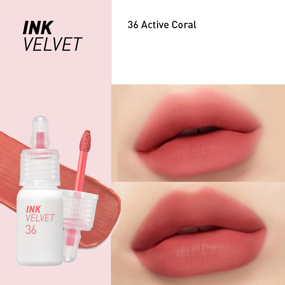 Active Coral lip tint, Korean lip tint, matte lip tint, long lasting lip tint, coral lipstick, K-beauty makeup, velvet lip tint, - Makeup Stash Pakistan