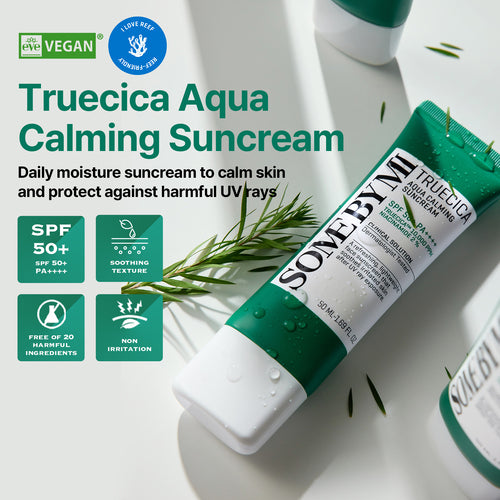 Truecica Suncream, Korean Sunscreen Pakistan, Aqua Calming Sunscreen, SPF Cream for Sensitive Skin, Korean Sunblock, Centella Sunscreen, Some By Mi Pakistan, Lightweight SPF Cream, Acne Prone Skin Sunscreen, Hydrating Sun Cream, Korean Beauty Products, Daily UV Protection, Non Greasy Sunscreen, K Beauty Pakistan, Soothing SPF Cream-Makeup Stash Pakistan