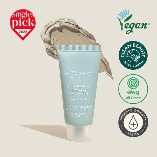 Mary & May - Cica Tea Tree Soothing Wash Off  Mask 30g - Makeup Stash Pakistan