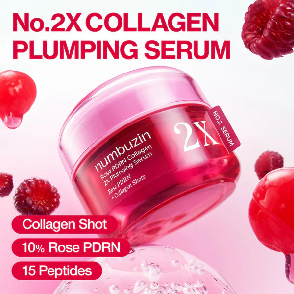 Numbuzin - No.2 Rose PDRN Collagen 2X Plumping Serum 30ml - Makeup Stash Pakistan