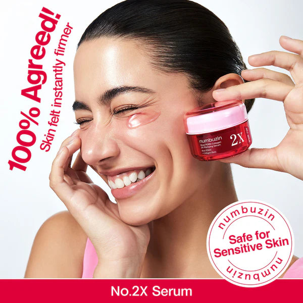 Numbuzin - No.2 Rose PDRN Collagen 2X Plumping Serum 30ml - Makeup Stash Pakistan