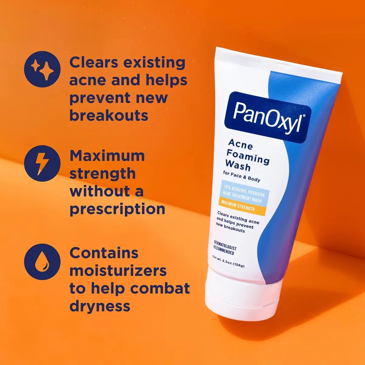 panoxyl acne foaming wash, benzoyl peroxide face wash, acne face wash, acne treatment cleanser, breakout control face wash, oily skin cleanser, acne skincare, pore cleansing face wash, dermatologist acne wash, anti acne cleanser, acne control skincare - Makeupstashpk